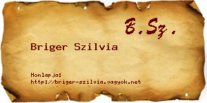 Briger Szilvia névjegykártya