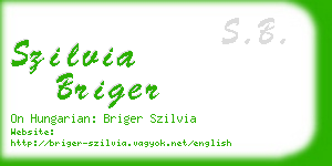 szilvia briger business card